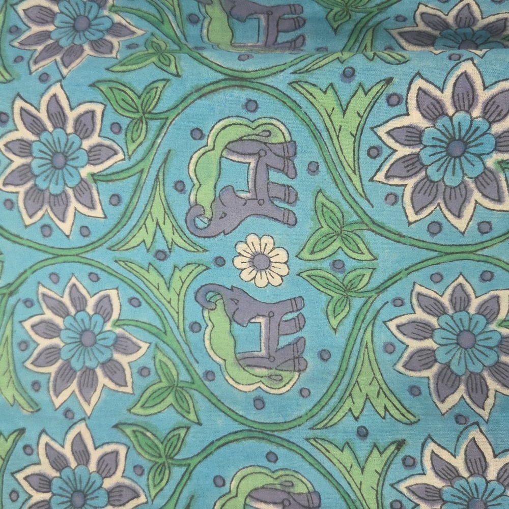 🪻Beautiful 100% Cotton Robe In Blue, Green, Purple, Floral And Elephant Pattern - Picture 8 of 14